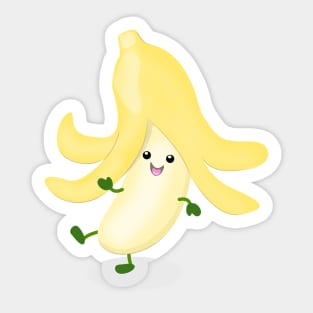 Cute kawaii dancing banana cartoon Sticker